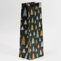 Пакет под бутылку &laquo;Ёлки&raquo;, 13 х 36 х 10 см, Новый год
