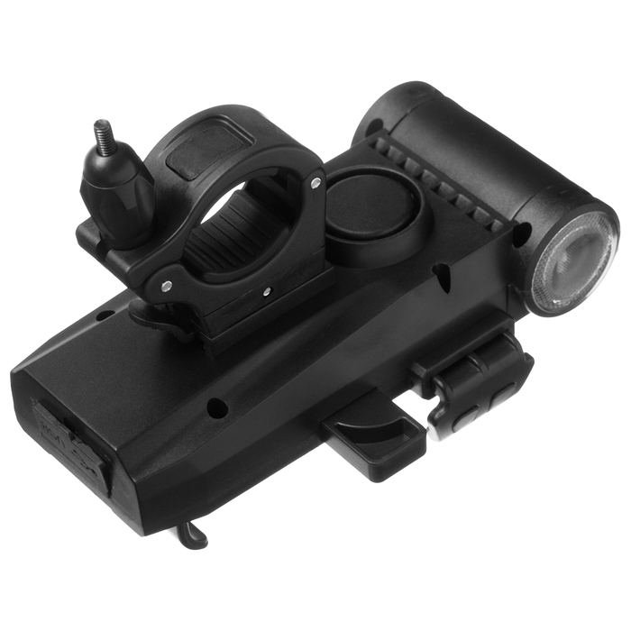 Держатель на руль для телефона с функциями: фонарик, звуковой сигнал, power bank Держатель на руль для телефона с функциями: фонарик, звуковой сигнал, power bank