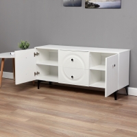 Тумба под ТВ Валенсия 16.45, 1331х383х637, цвет белый / белый МДФ