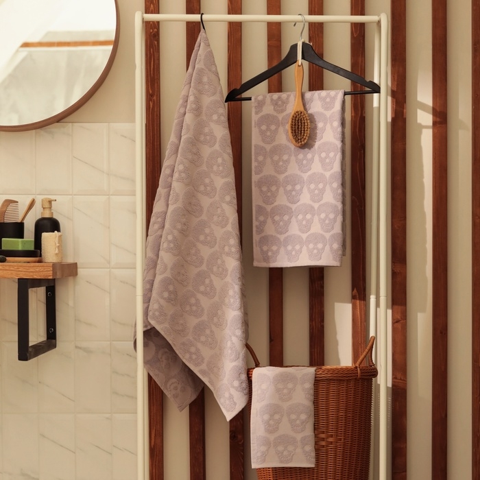 Полотенце махровое Love Life Полотенце махровое Love Life "Sculls" 30*50 см, светло-розовый, 100% хл, 450 гр/м2