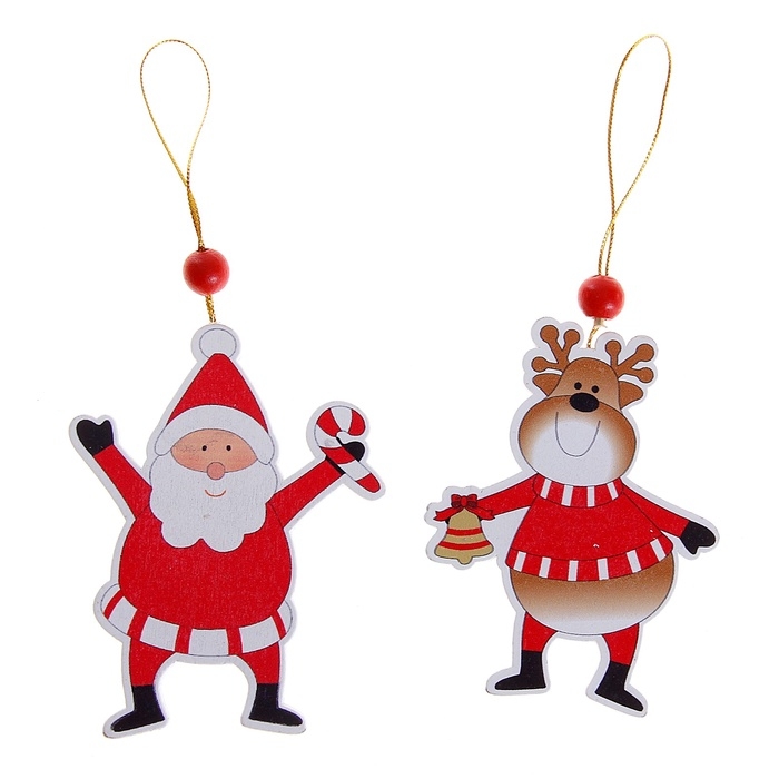 Подвеска новогодняя &laquo;Весёлые друзья&raquo;, золотая нить, МИКС