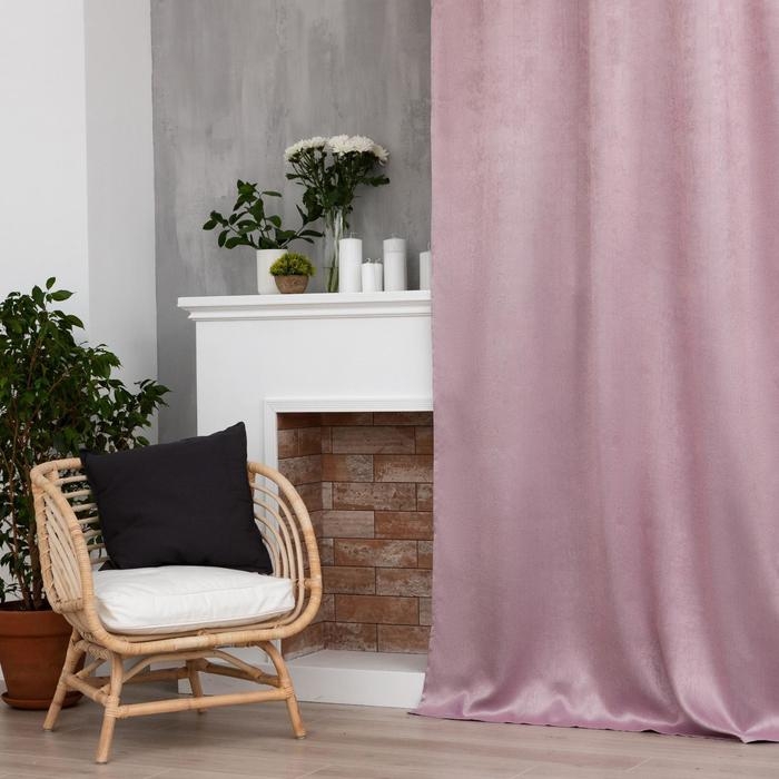 Штора портьерная Этель &laquo;Классика&raquo;цв.светло-розовый, 145*265 см,100% п/э