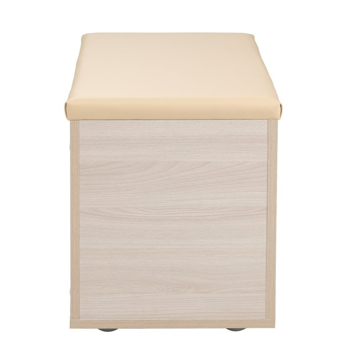 Пуф Герда, 600х355х432, Ясень шимо светлый/Экокожа бежевая