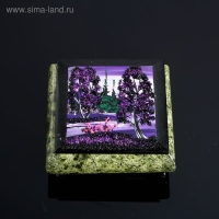 Шкатулка с пейзажем "Ночь", каменная крошка, змеевик Шкатулка с пейзажем "Ночь", каменная крошка, змеевик