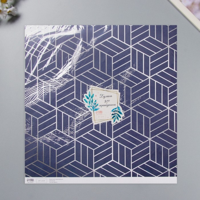 Бумага для скрапбукинга "3D геометрия" плотность 180 гр набор 5 шт 30,5х32 см