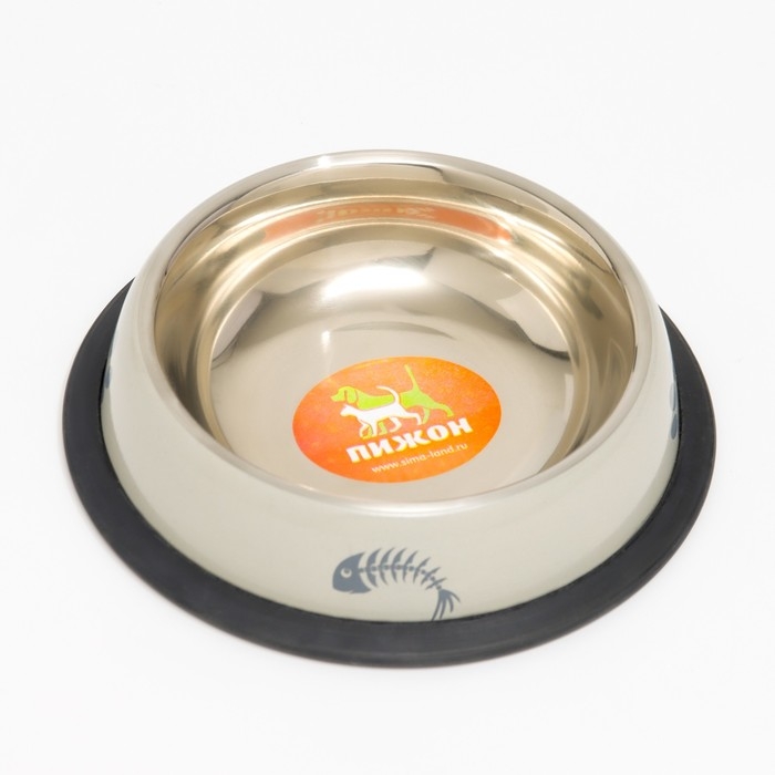 Миска с нескользящим основанием с принтом, 225 мл, бежевая Миска с нескользящим основанием с принтом, 225 мл, бежевая