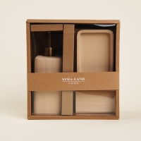 Набор для ванной SL Home, 3 предмета: дозатор, мыльница, стакан Набор для ванной SL Home, 3 предмета: дозатор, мыльница, стакан