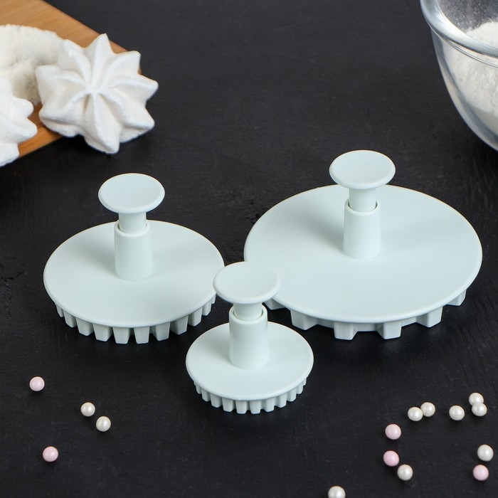 Набор плунжеров кондитерских Доляна «Шестерёнки», 3 шт Набор плунжеров кондитерских Доляна «Шестерёнки», 3 шт