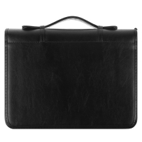 Папка деловая, искусственная кожа, для бумаг, 370 х 275 х 50 мм, с металлическим прижимом, с ручкой, 6Д52 &laquo;Люкс&raquo;, чёрная