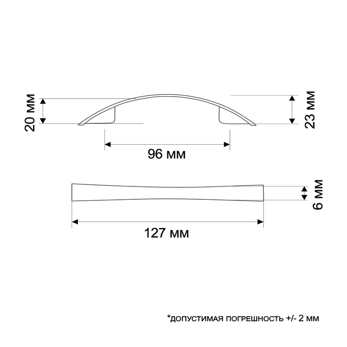 Ручка-скоба ТУНДРА PC175, м/о 96 мм, цвет матовый никель