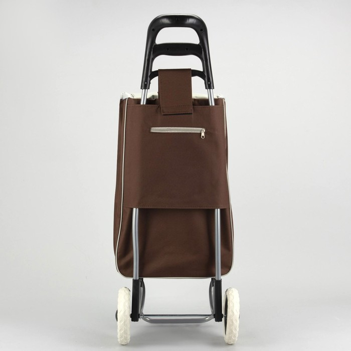 Сумка хозяйственная на колёсах, отдел на шнурке, нагрузка до 25 кг, цвет коричневый Сумка хозяйственная на колёсах, отдел на шнурке, нагрузка до 25 кг, цвет коричневый