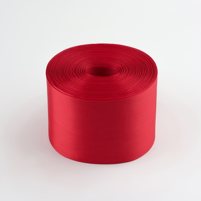 Лента атласная, 100 мм &times; 100 &plusmn; 5 м, цвет красный