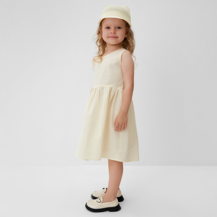 Платье для девочки MINAKU, цвет молочный, рост 116 см Платье для девочки MINAKU, цвет молочный, рост 116 см