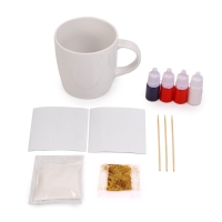 Кружка под раскраску на новый год. Рисование на воде: эбру &laquo;Дед Мороз&raquo;, новогодний набор для творчества