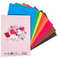Картон цветной, А4, 8 листов, 8 цветов, немелованный, односторонний, в папке, 220 г/м&sup2;, Коты Аристократы