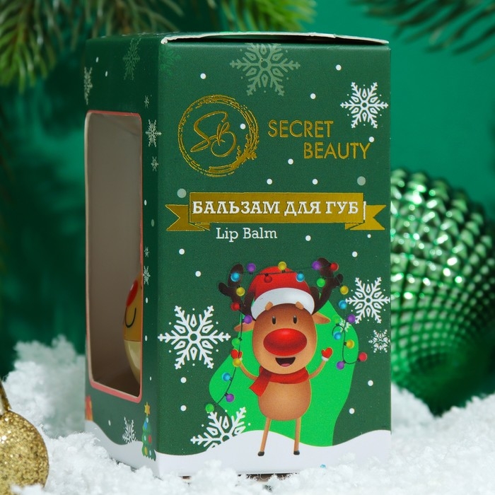 Новый год. Бальзам для губ &laquo;Новогодний олень&raquo;, лимитированный