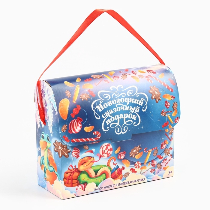 Новогодний подарок, сладкий, детский &laquo;Сказочный подарок&raquo;, конфеты + мягкая игрушка, 250 г