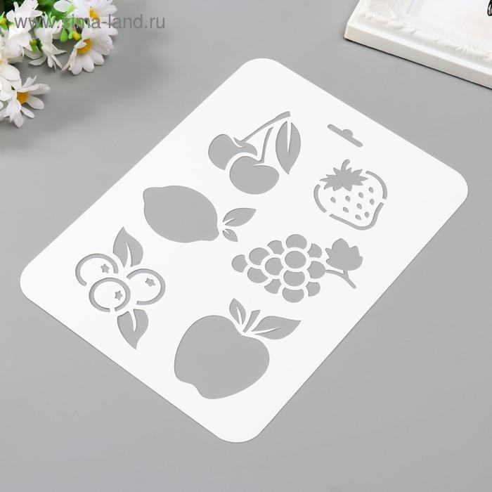 Трафарет пластик Трафарет пластик "Фрукты, ягоды" 16х22 см