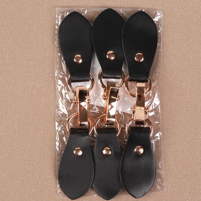 Застёжка-клевант 15,5 &times; 3 см, 3 шт, цвет чёрный/золотой