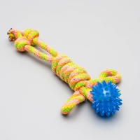 Игрушка канатная "Человечек" с мячиком, 75 г, до 24 см, микс цветов Игрушка канатная "Человечек" с мячиком, 75 г, до 24 см, микс цветов