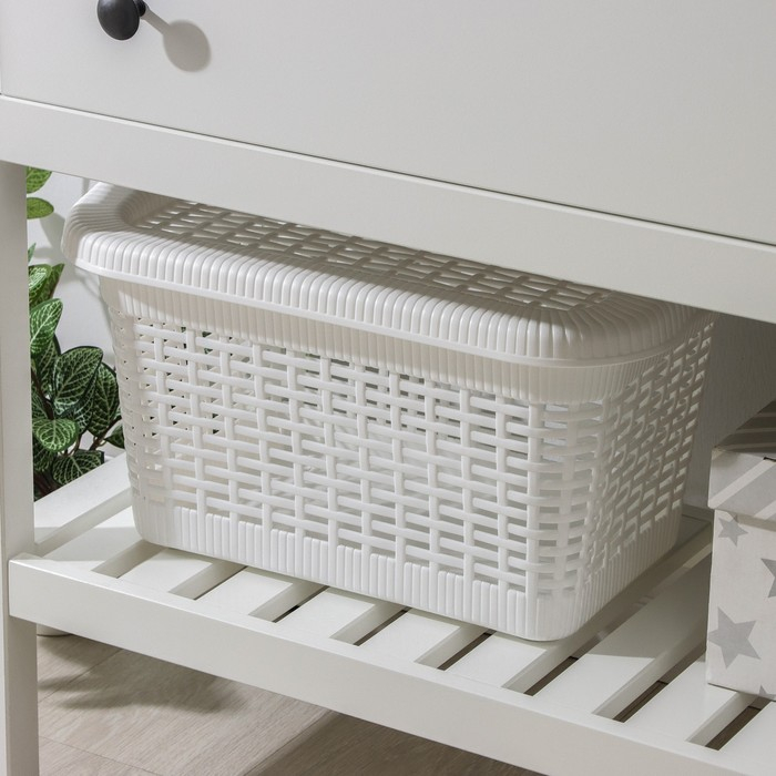 Корзина для хранения с крышкой, 45&times;28&times;24 см, 20 л, цвет МИКС