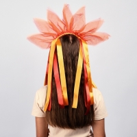 Карнавальный ободок &laquo;Лучистое солнце&raquo;, цвет красно-оранжевый