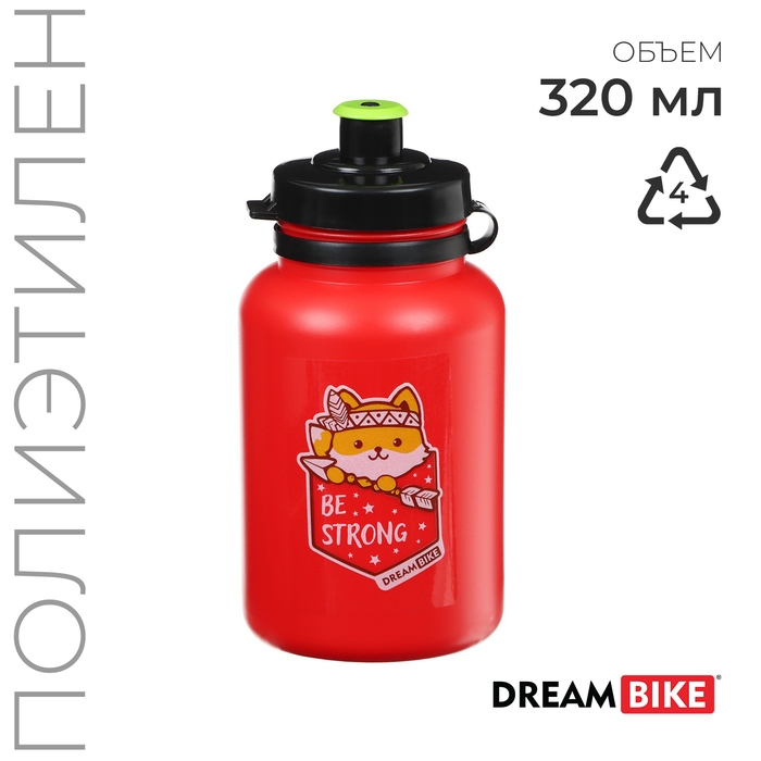 Велофляга Dream Bike, с флягодержателем, 320 мл, цвет красный