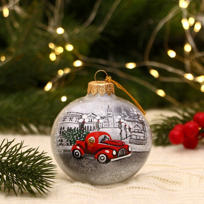 Ёлочный шар d-8 см Ёлочный шар d-8 см "Зимний город" ручная роспись