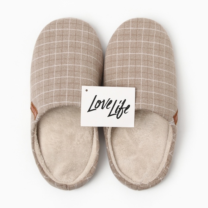 Тапочки мужские, размер 44-45, цвет бежевый