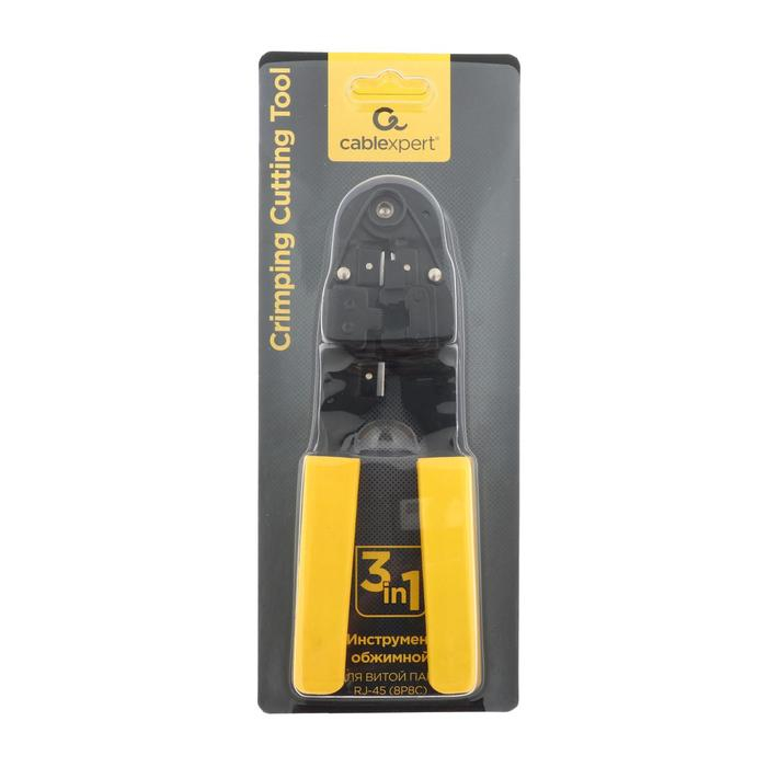 Клещи для обжима и разделки кабелей Cablexpert T-210, обжимной, для витой пары RJ-45 Клещи для обжима и разделки кабелей Cablexpert T-210, обжимной, для витой пары RJ-45