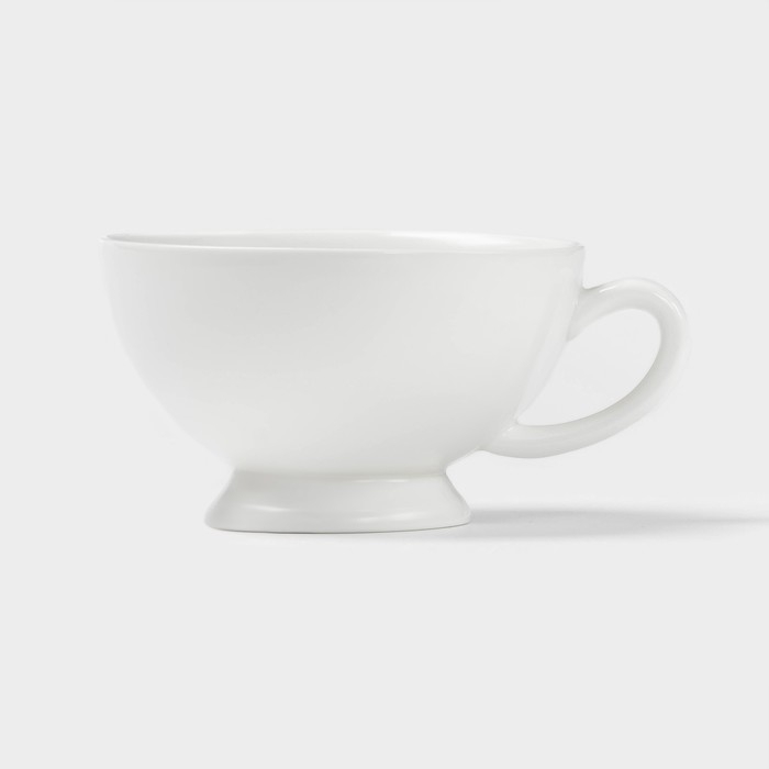 Чайная пара фарфоровая Magistro &laquo;Бланш&raquo;, 2 предмета: чашка 250 мл, блюдце d=15,5 см, цвет белый