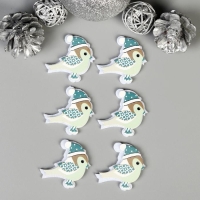 Декор для творчества дерево, войлок "Воробушек в шапочке" набор 6 шт 4,2х4,2 см Декор для творчества дерево, войлок "Воробушек в шапочке" набор 6 шт 4,2х4,2 см