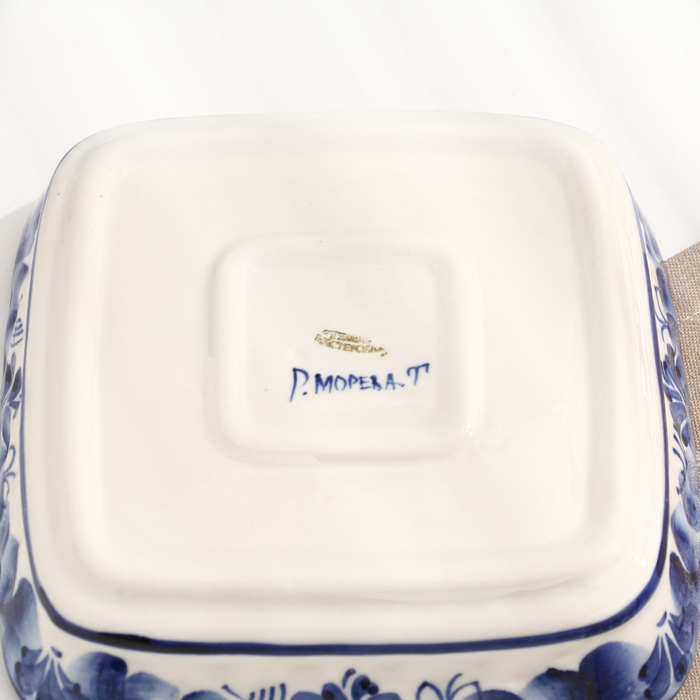 Блюдо &laquo;Сухарница&raquo;, гжель, микс