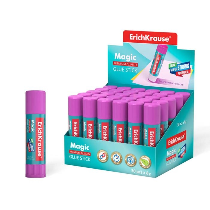 Клeй-карандаш ErichKrause Magic PVP, 8 г, исчезающий Клeй-карандаш ErichKrause Magic PVP, 8 г, исчезающий