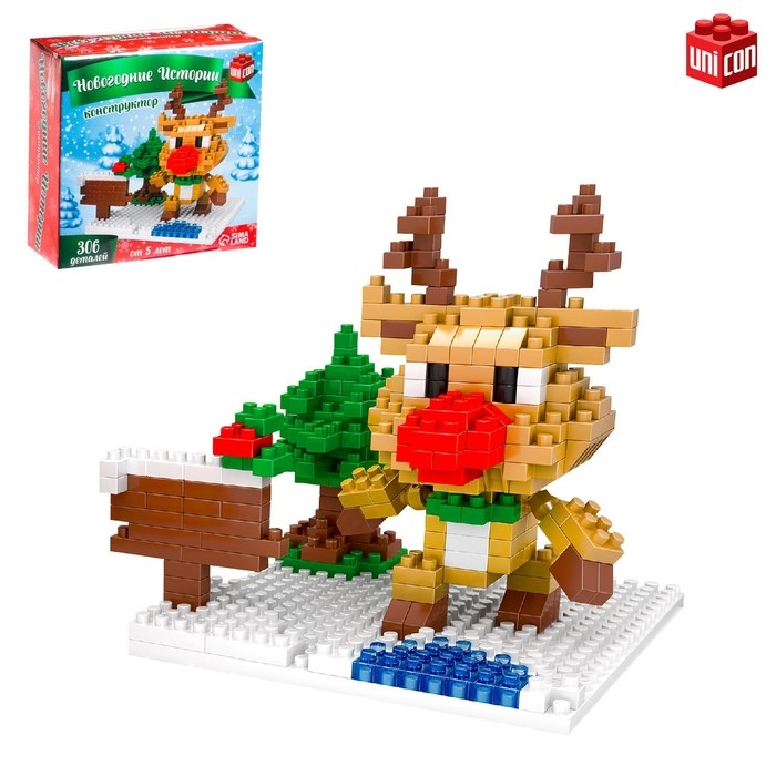Конструктор Новогодние Истории &laquo;Оленёнок&raquo;, 306 деталей