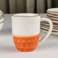 Набор фарфоровой посуды Доляна «Космос», 16 предметов: 4 тарелки d=21 см, 4 тарелки d=27,5 см, 4 миски d=13 см, 4 кружки 400 мл, цвет оранжевый Набор фарфоровой посуды Доляна «Космос», 16 предметов: 4 тарелки d=21 см, 4 тарелки d=27,5 см, 4 миски d=13 см, 4 кружки 400 мл, цвет оранжевый