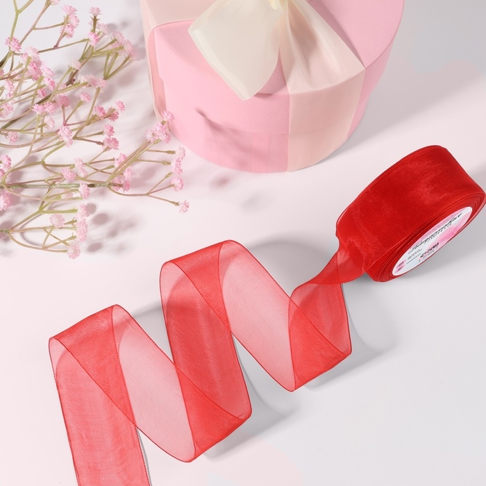 Лента капроновая, 40 мм, 20 &plusmn; 1 м, цвет красный №26