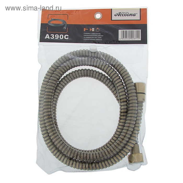 Душевой шланг Accoona A390C, 150 см, латунная гайка, латунный конус, цвет бронза Душевой шланг Accoona A390C, 150 см, латунная гайка, латунный конус, цвет бронза