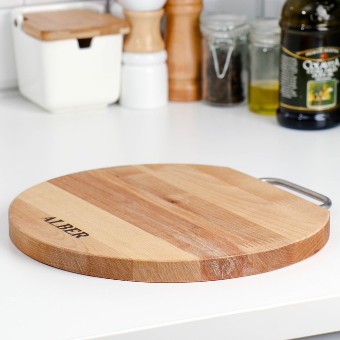 Доска разделочная и сервировочная Доска разделочная и сервировочная "Круг" малая (металлическая ручка) D=25