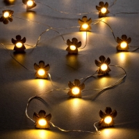 Гирлянда «Нить» 2 м роса с насадками «Ангелочек», IP20, серебристая нить, 20 LED, батарейки ААх2 (нет в комплекте), свечение тёплое белое Гирлянда «Нить» 2 м роса с насадками «Ангелочек», IP20, серебристая нить, 20 LED, батарейки ААх2 (нет в комплекте), свечение тёплое белое