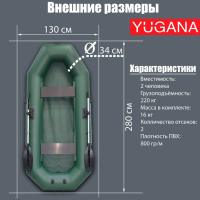 Лодка YUGANA S-280, цвет олива Лодка YUGANA S-280, цвет олива