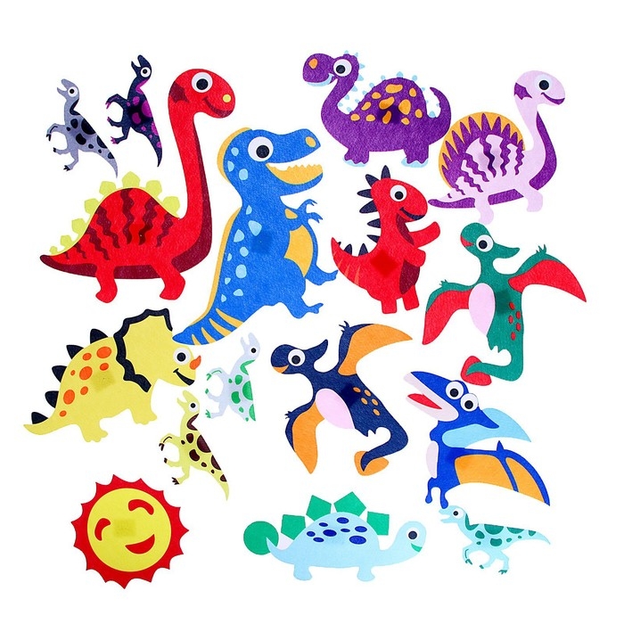 Бизиборд на стену из фетра «Динозавры и драконы» 32 детали на липучке, размер поля — 105 × 75 см Бизиборд на стену из фетра «Динозавры и драконы» 32 детали на липучке, размер поля — 105 × 75 см