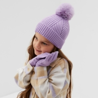 Комплект шапка и перчатки KAFTAN р.52-54 сиреневый Комплект шапка и перчатки KAFTAN р.52-54 сиреневый