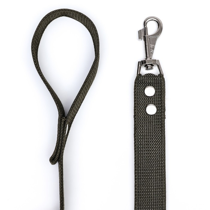 Поводок брезентовый 3 м х 3,5 см, тёмно-зелёный