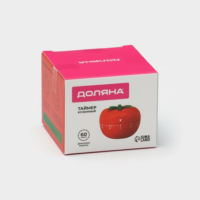 Таймер механический Доляна &laquo;Помидор&raquo;, 6,5&times;6,5 см