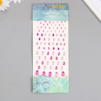 Наклейка пластик стразы "Капельки разных размеров" МИКС 9х16,5 см