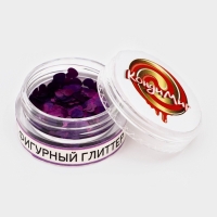 Глиттер пищевой фигурный сердца фиолетовый Глиттер пищевой фигурный сердца фиолетовый