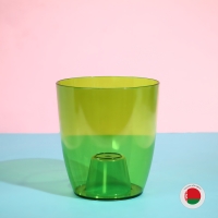 Горшок для орхидей, 2 л, 14,8 × 16,2 см, круглый, пластик, прозрачно-зелёный Горшок для орхидей, 2 л, 14,8 × 16,2 см, круглый, пластик, прозрачно-зелёный