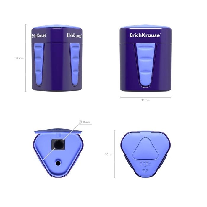 Точилка 1 отверстие Erich Krause 3-TOUCH, с контейнером, отверстие диаметром 8 мм, микс Точилка 1 отверстие Erich Krause 3-TOUCH, с контейнером, отверстие диаметром 8 мм, микс