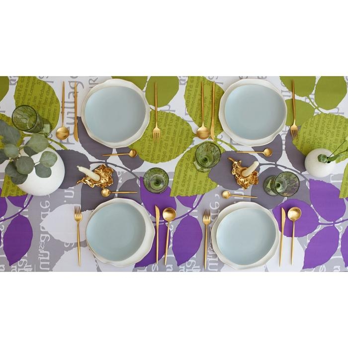 Скатерть Доляна &laquo;Листья&raquo; 150&times;220 см, 100% п/э